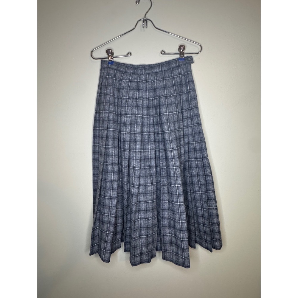 Pendleton‎ Plaid Wool Skirt Petite Womens Gray Pleated USA